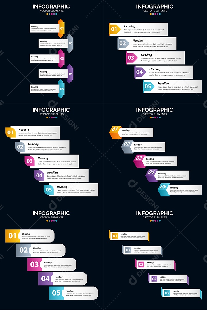 Conjunto de infográficos vetoriais para fazer sua publicidade Vetor EPS