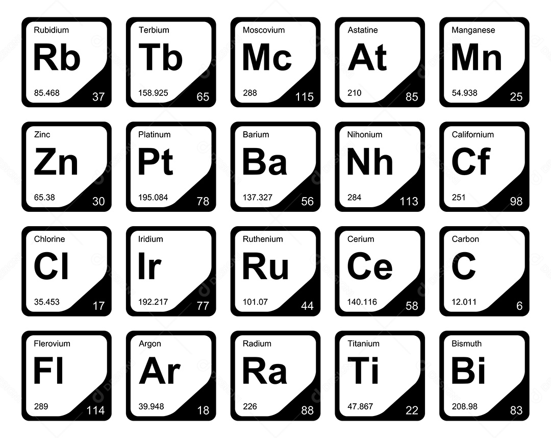 Tabela Periódica Ícones Vetor EPS
