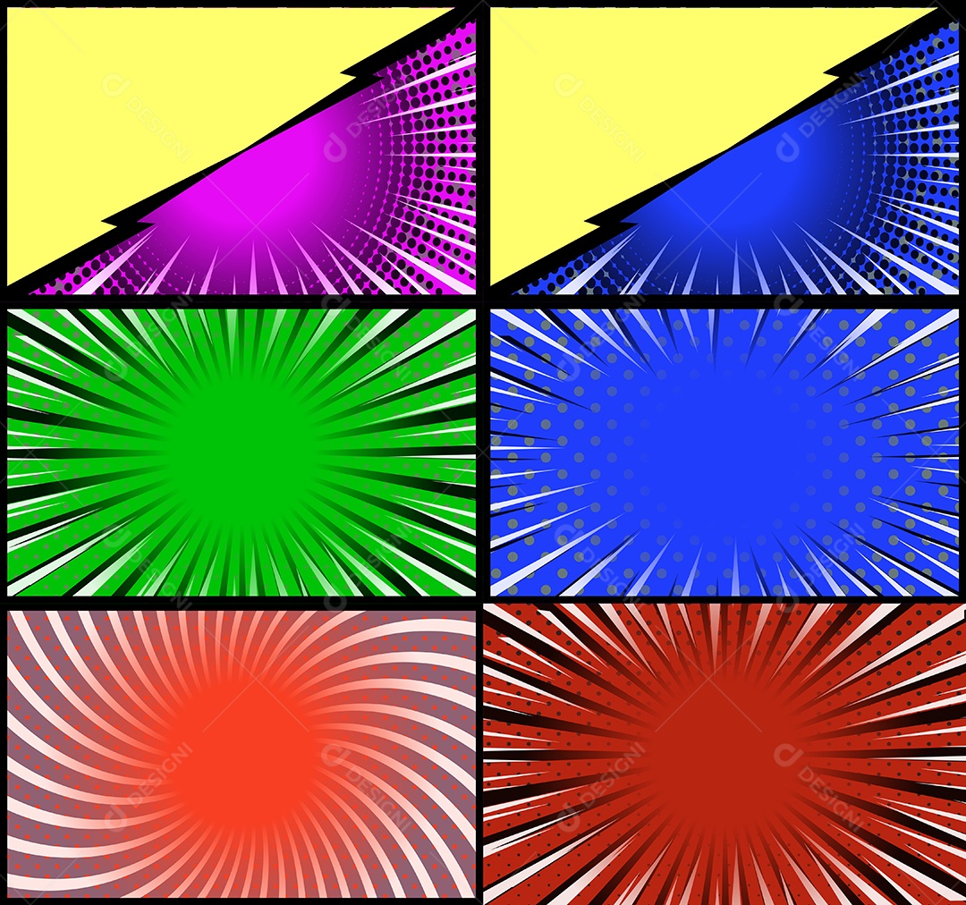 Vetor retrô de fundo em quadrinhos Colorida Vetor EPS