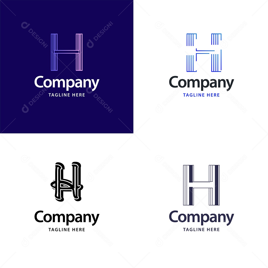 Logo H Logotipos Modernos AI Editável