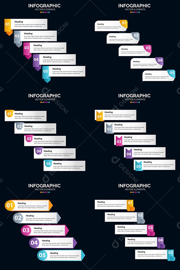 Conjunto de infográficos vetoriais para fazer sua publicidade Vetor EPS