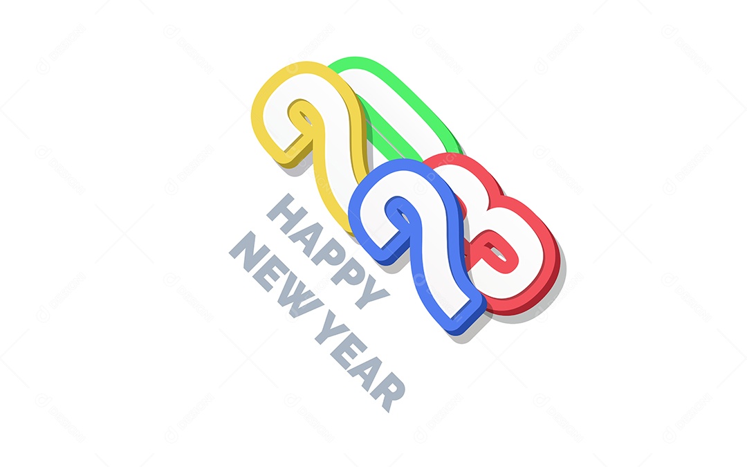 Desenho 2023 de Ano Novo Vetor EPS