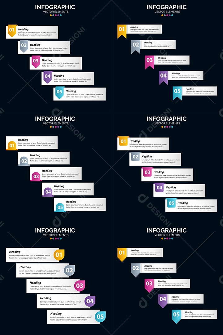 Conjunto de infográficos vetoriais para fazer sua publicidade Vetor EPS