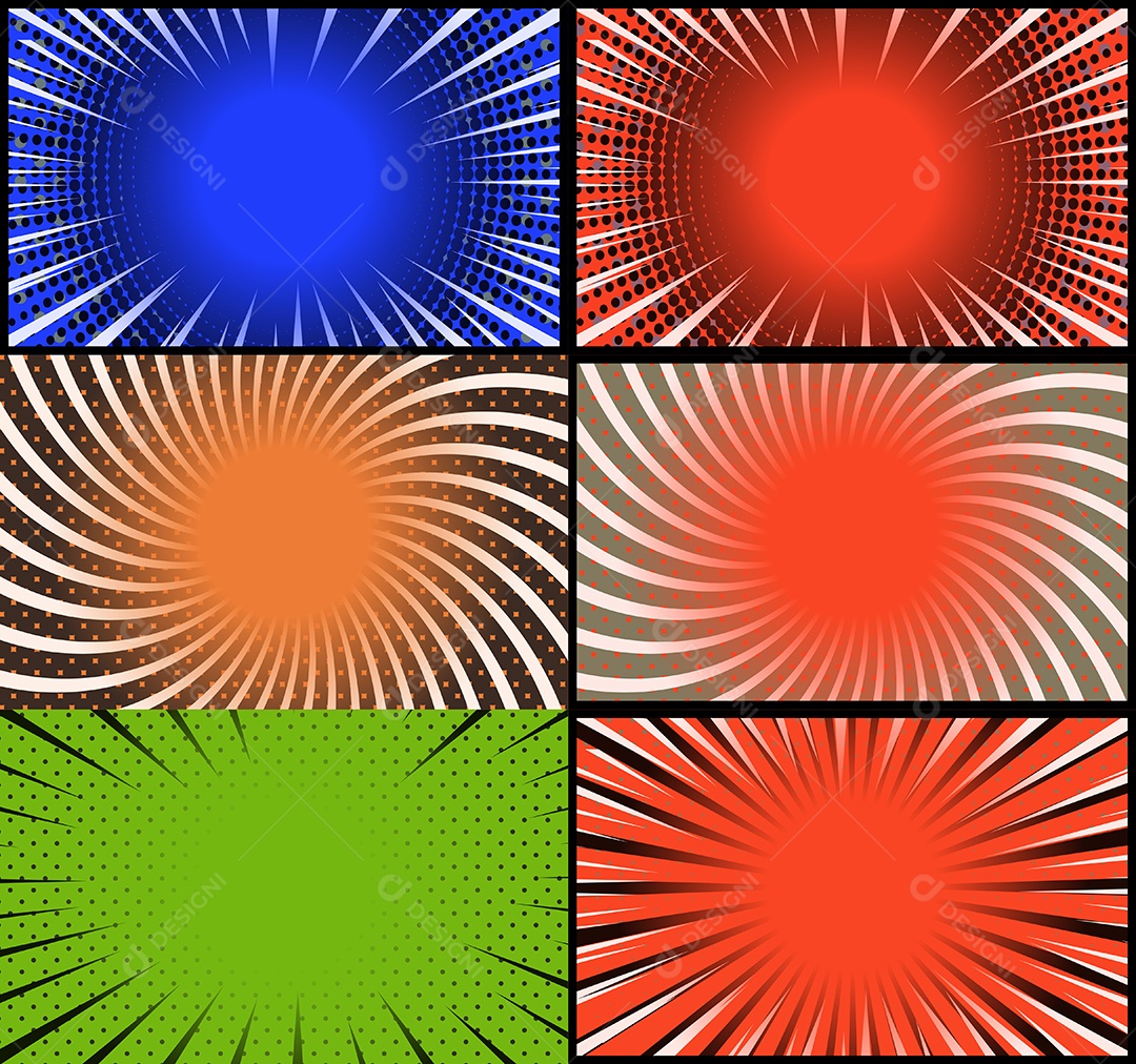 Vetor retrô de fundo em quadrinhos Colorida Vetor EPS