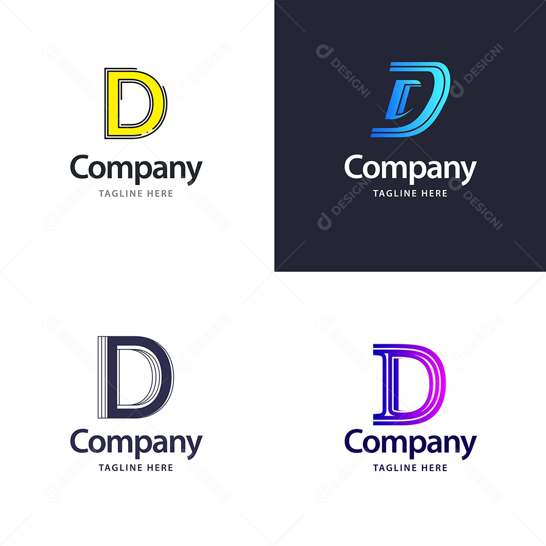 Logo D Logotipos Modernos AI Editável