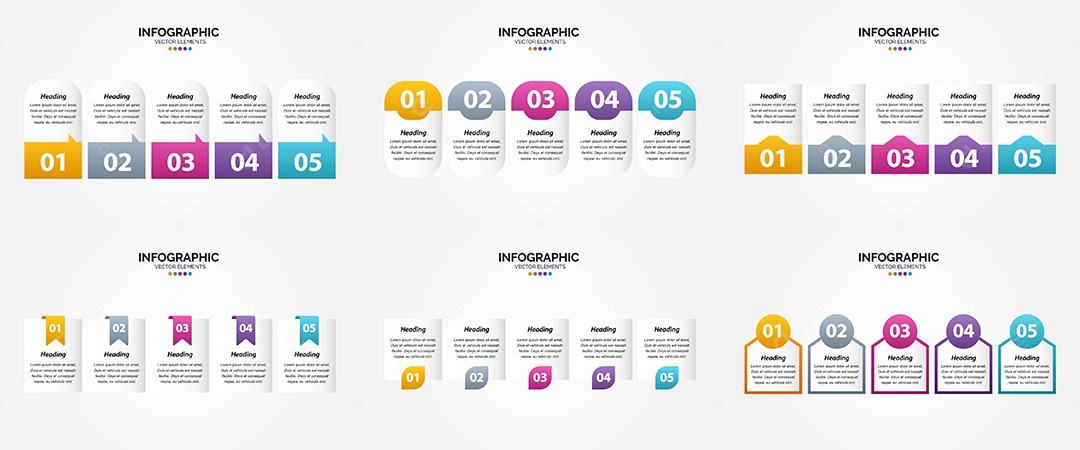 Conjunto de infográficos vetoriais para fazer sua publicidade Vetor EPS