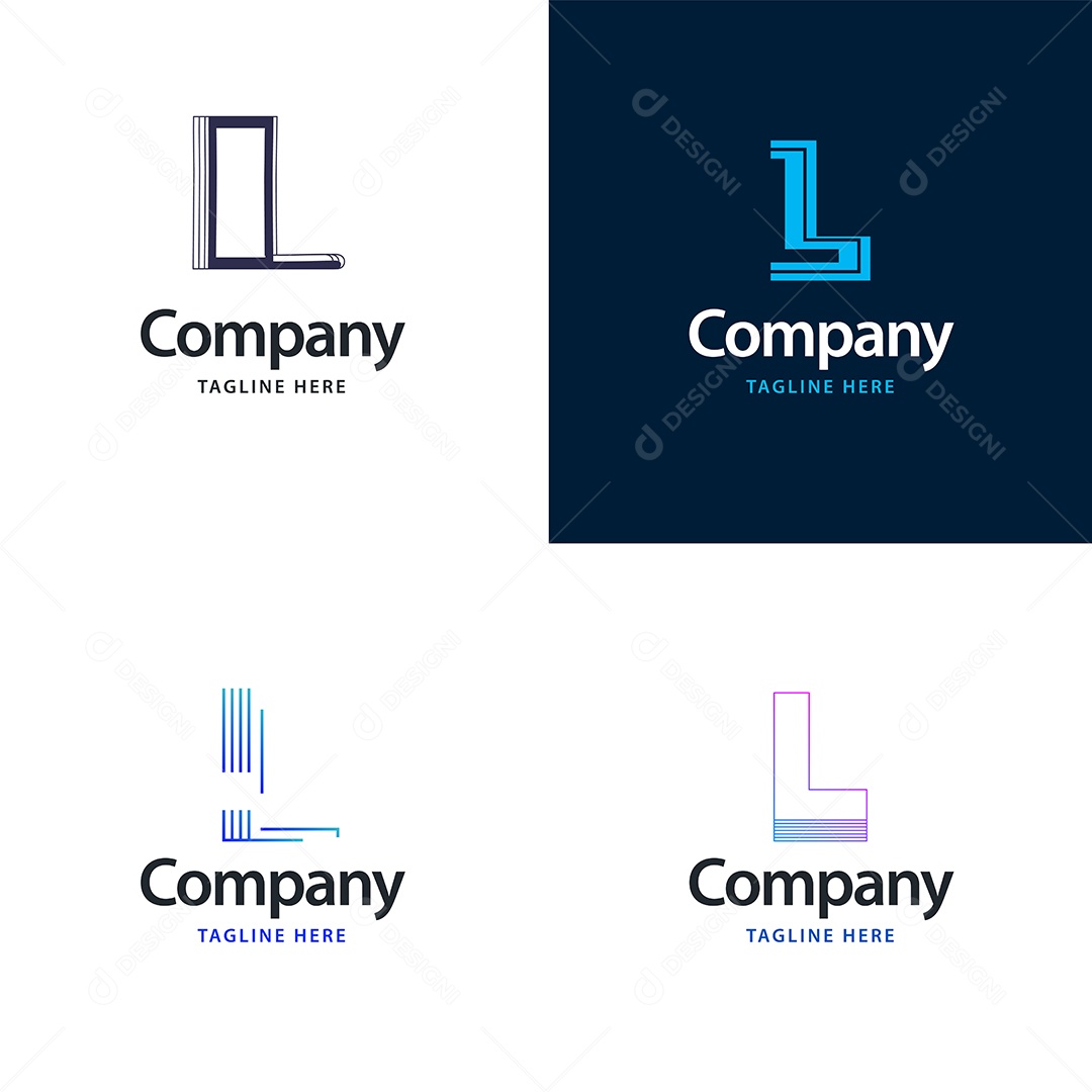 Logo L Logotipos Modernos AI Editável