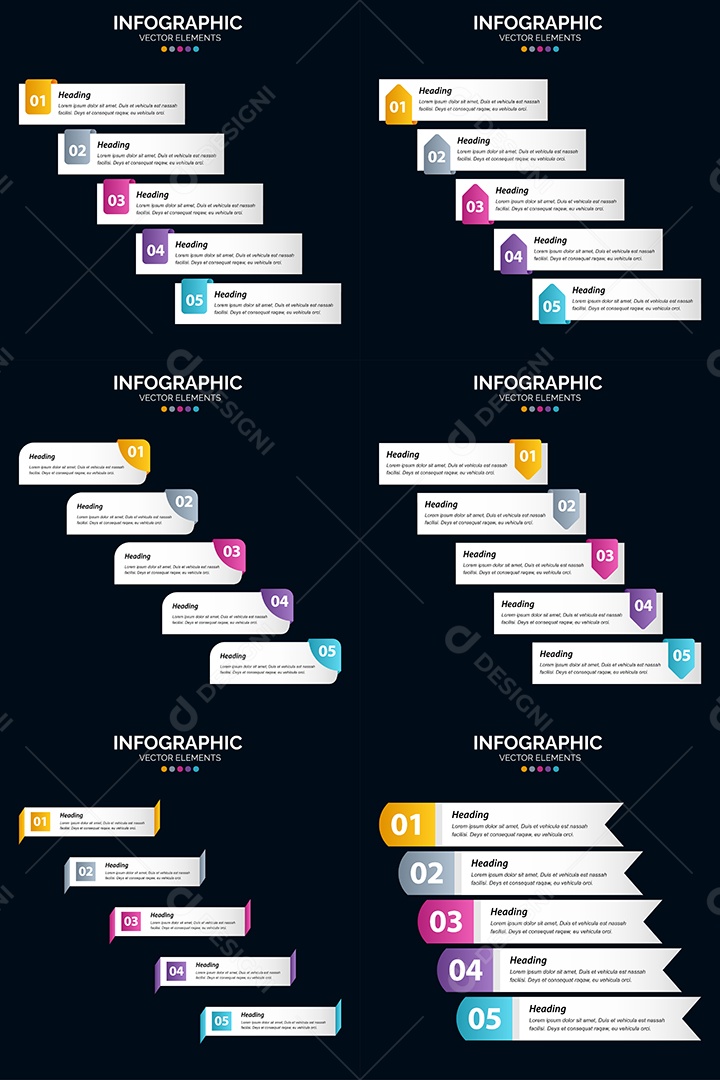 Conjunto de infográficos vetoriais para fazer sua publicidade Vetor EPS