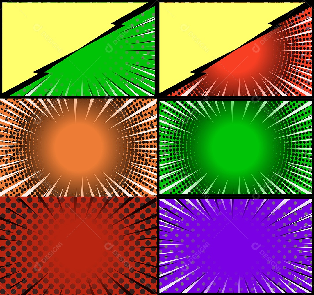 Vetor retrô de fundo em quadrinhos Colorida Vetor EPS