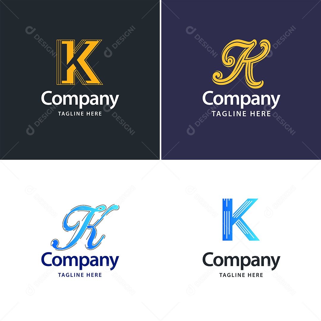 Logo K Logotipos Modernos AI Editável