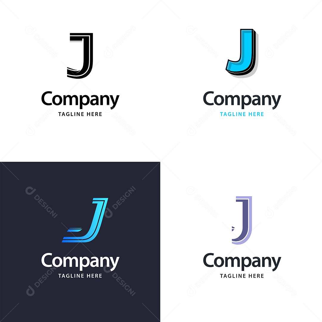 Logo J Logotipos Modernos AI Editável