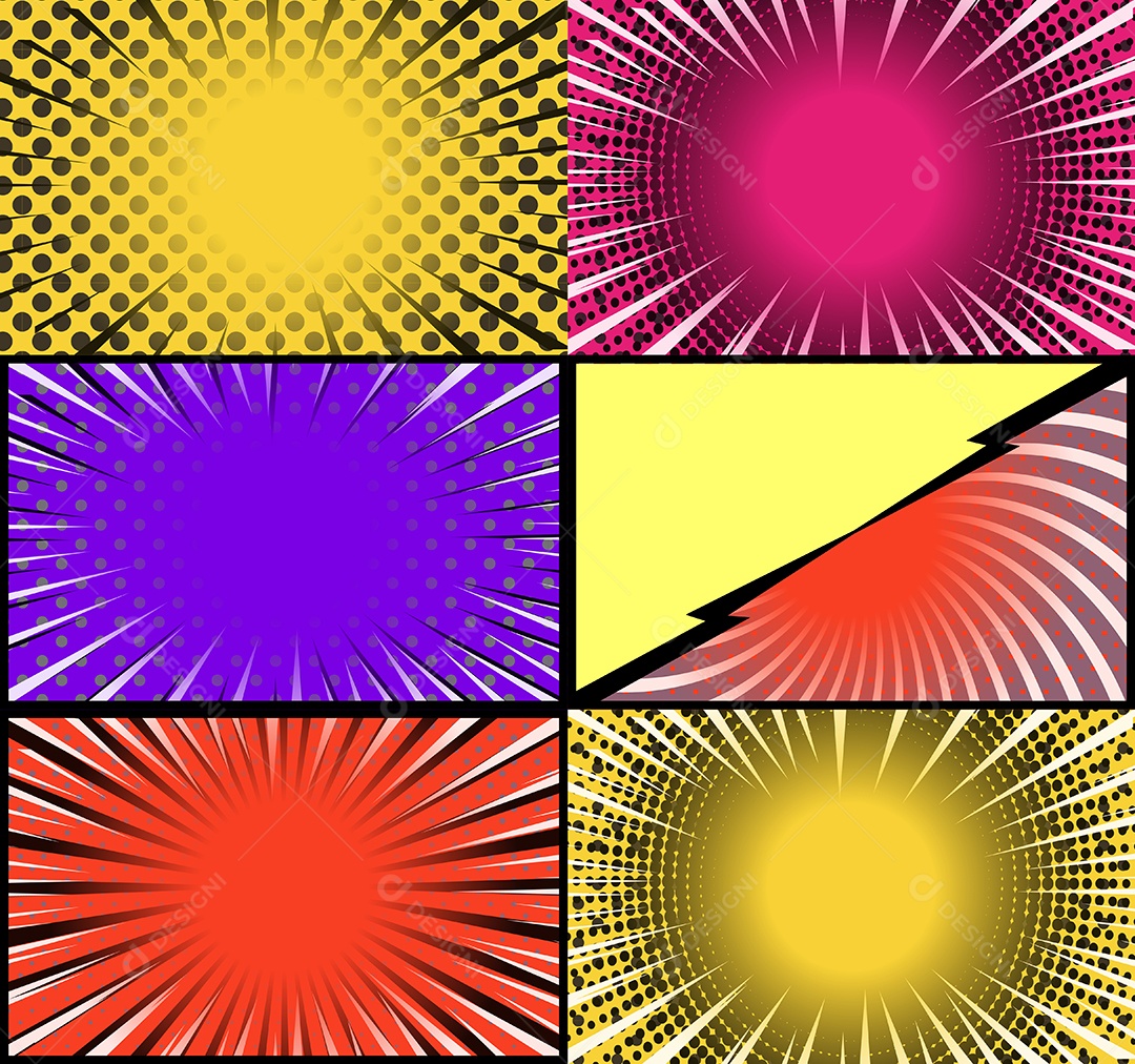 Vetor retrô de fundo em quadrinhos Colorida Vetor EPS