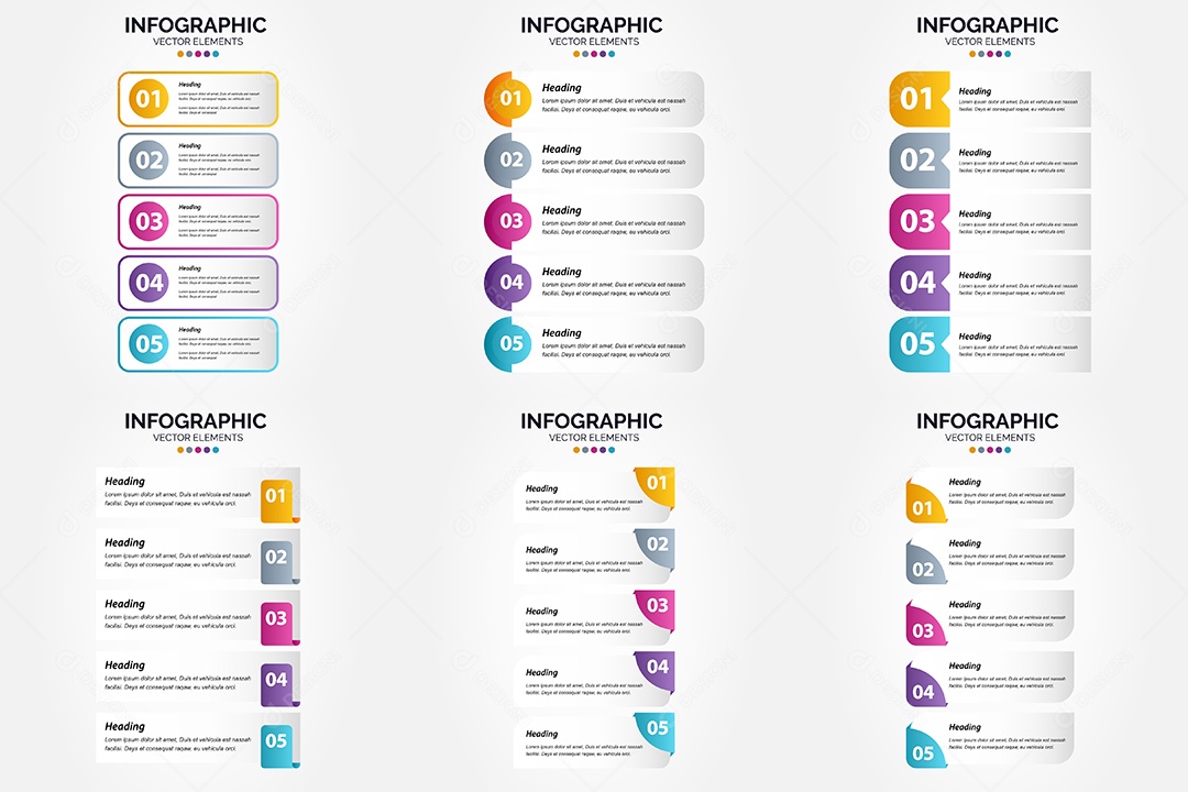 Conjunto de infográficos vetoriais para fazer sua publicidade Vetor EPS