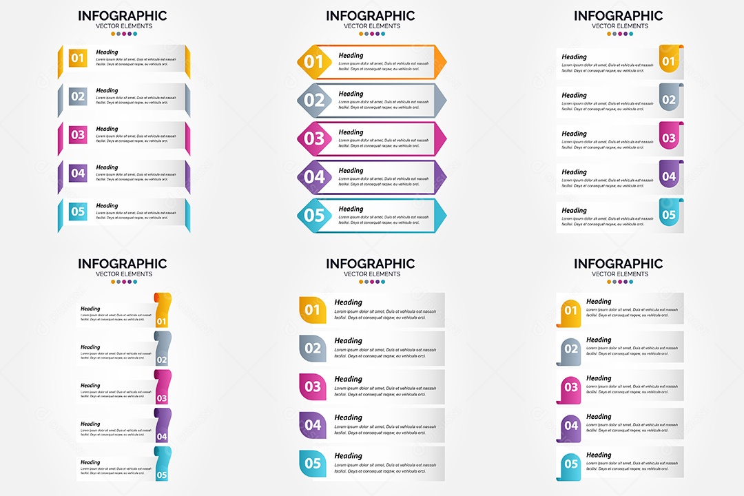 Conjunto de infográficos vetoriais para fazer sua publicidade Vetor EPS