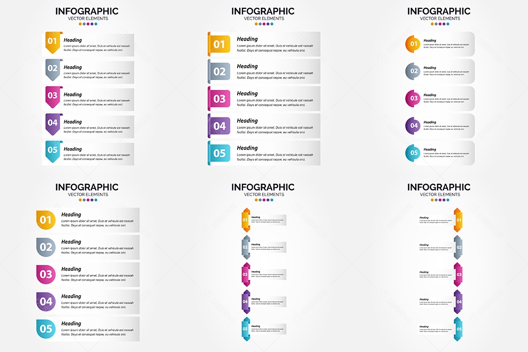 Conjunto de infográficos vetoriais para fazer sua publicidade Vetor EPS