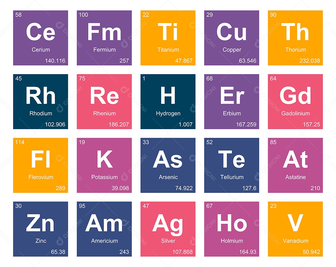 Tabela Periódica Ícones Vetor EPS