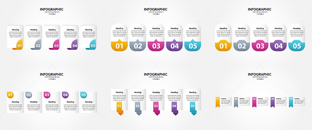 Conjunto de infográficos vetoriais para fazer sua publicidade Vetor EPS