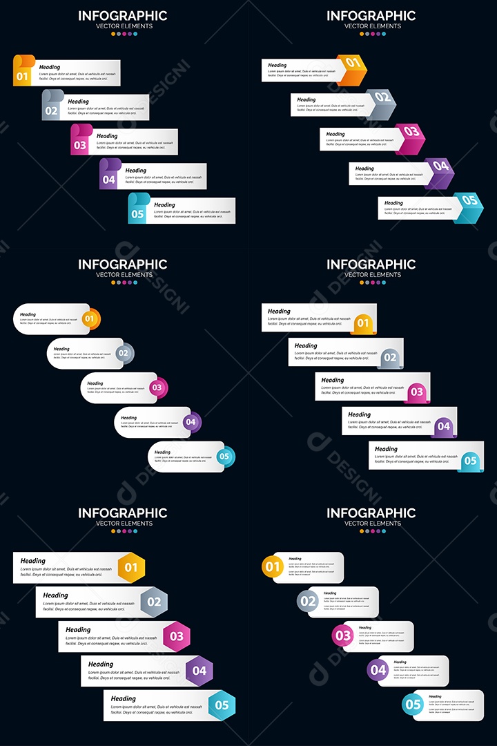 Conjunto de infográficos vetoriais para fazer sua publicidade Vetor EPS