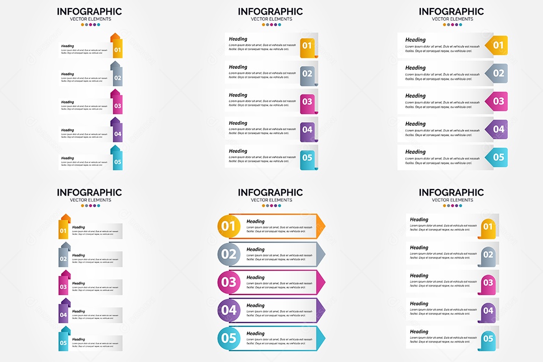 Conjunto de infográficos vetoriais para fazer sua publicidade Vetor EPS
