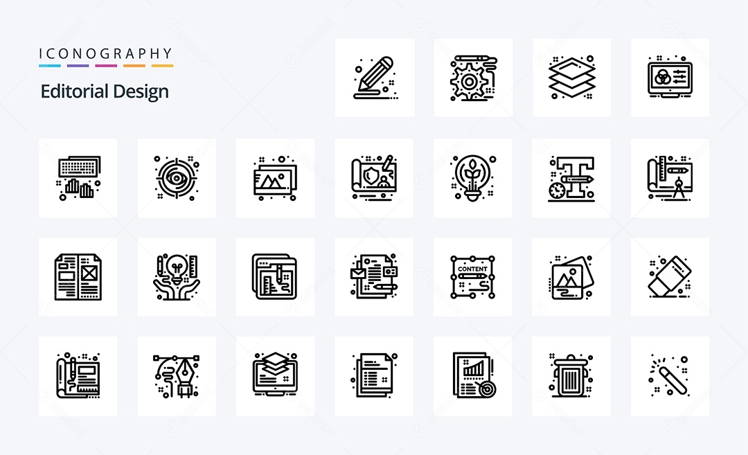 Pacote ícones Itens Objetos Ilustrações Ilustração Vetores Vetor EPS