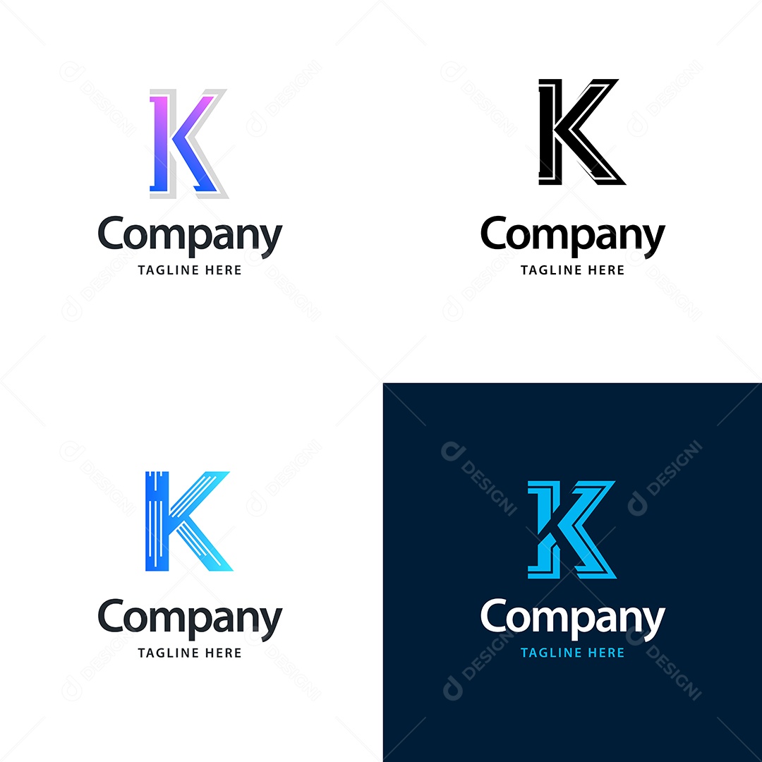 Logo K Logotipos Modernos AI Editável