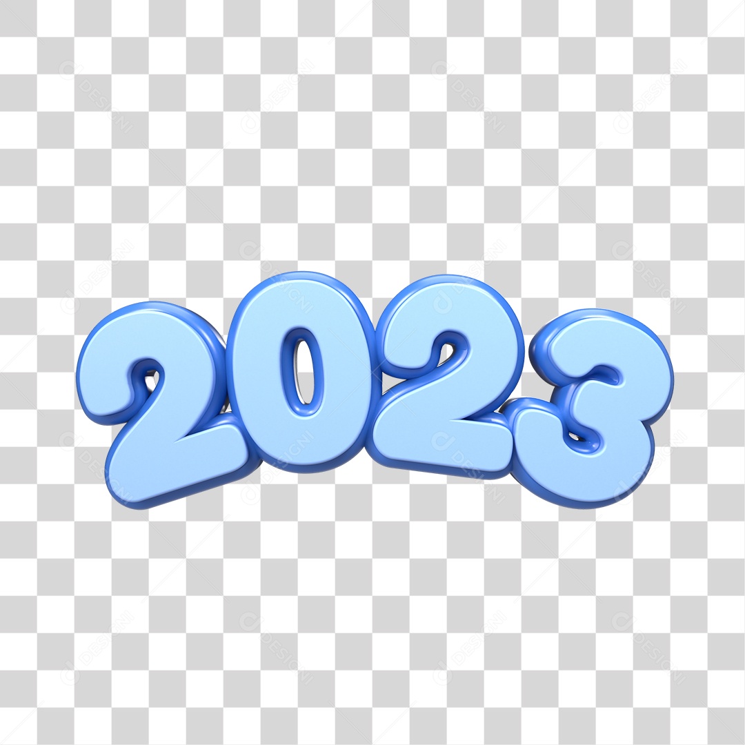 Número 3D 2023 Ano Novo PNG Transparente Sem Fundo