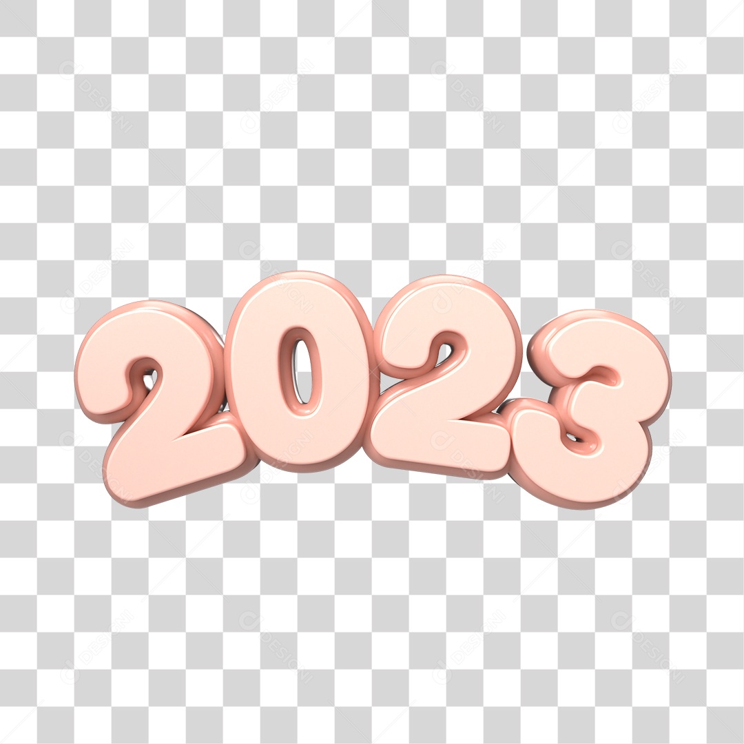 Número 3D 2023 Ano Novo PNG Transparente Sem Fundo