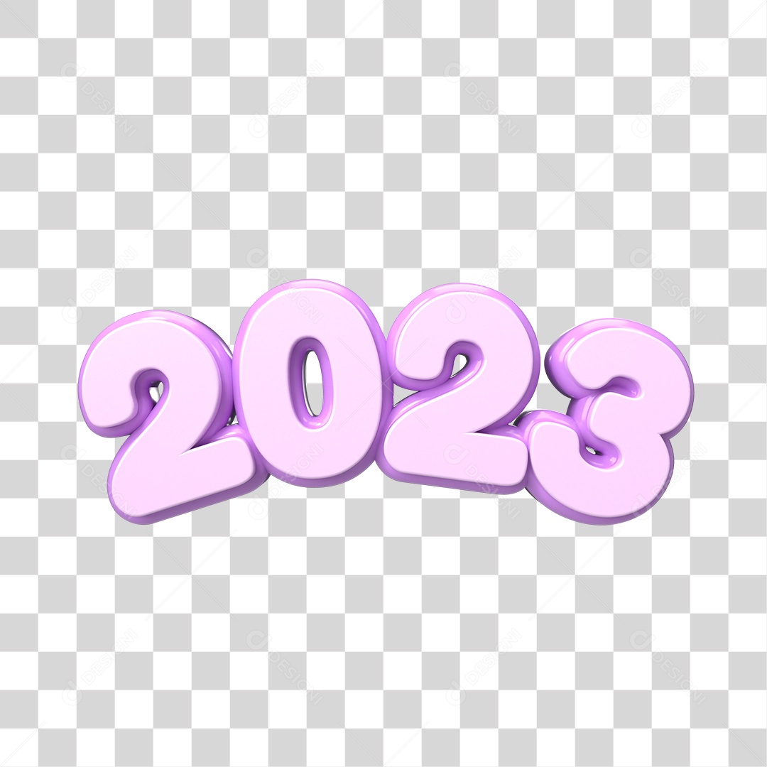 Número 3D 2023 Ano Novo PNG Transparente Sem Fundo