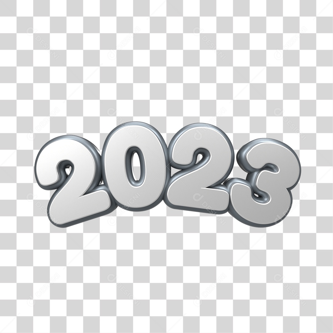 Número 3D 2023 Ano Novo PNG Transparente Sem Fundo