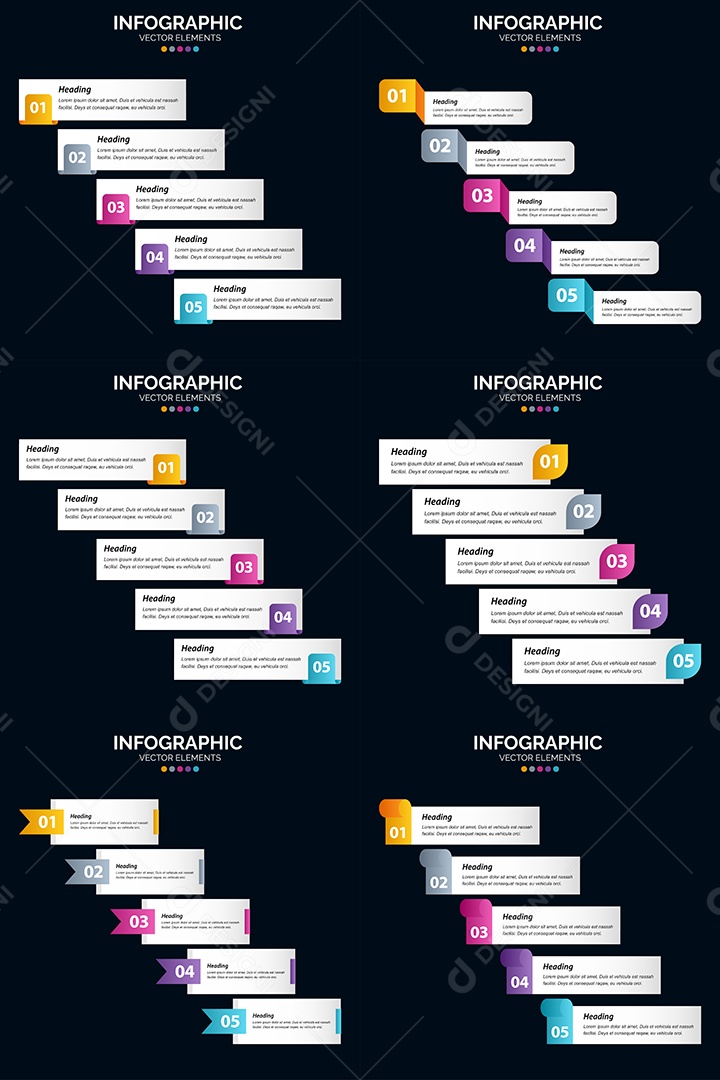 Conjunto de infográficos vetoriais para fazer sua publicidade Vetor EPS