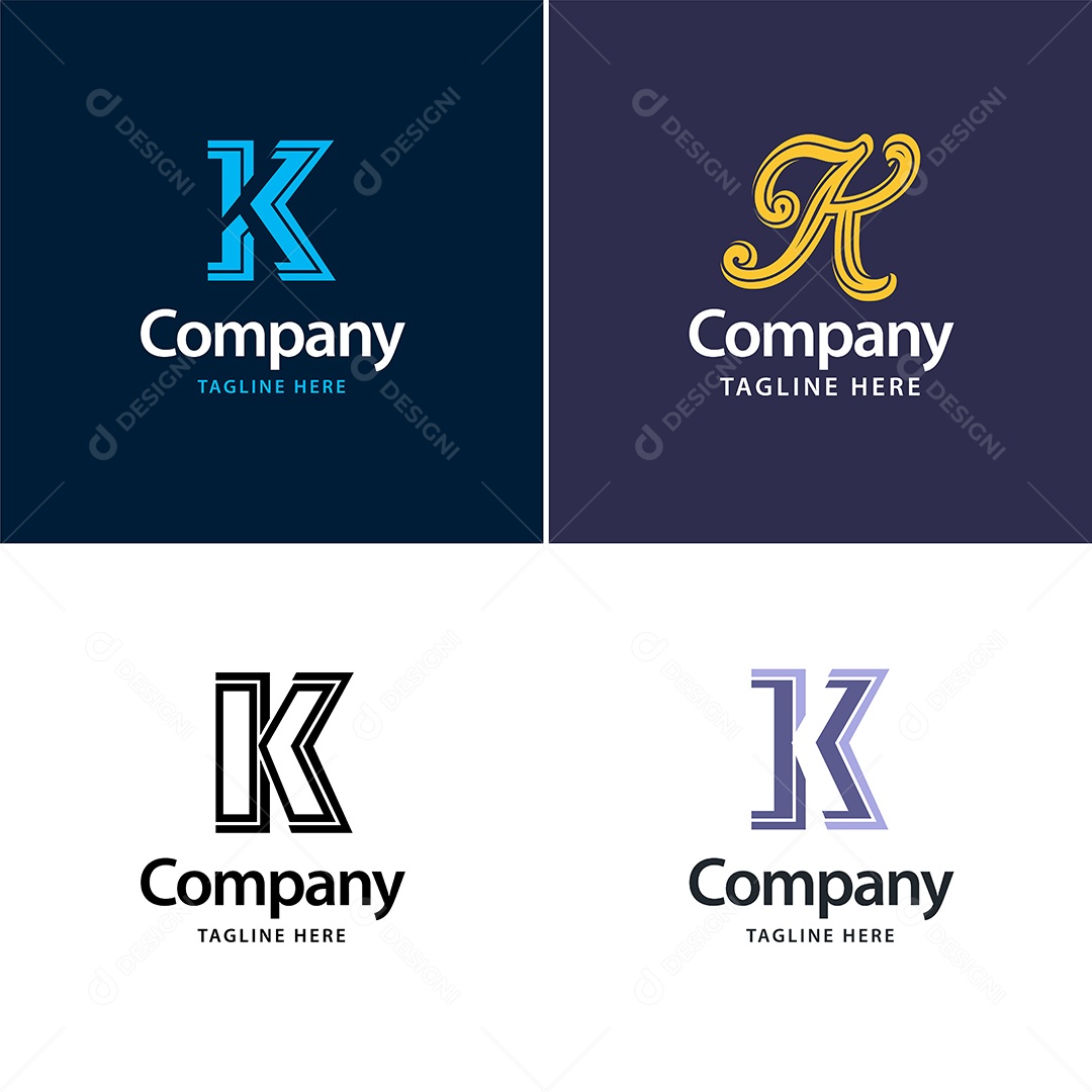Logo K Logotipos Modernos AI Editável