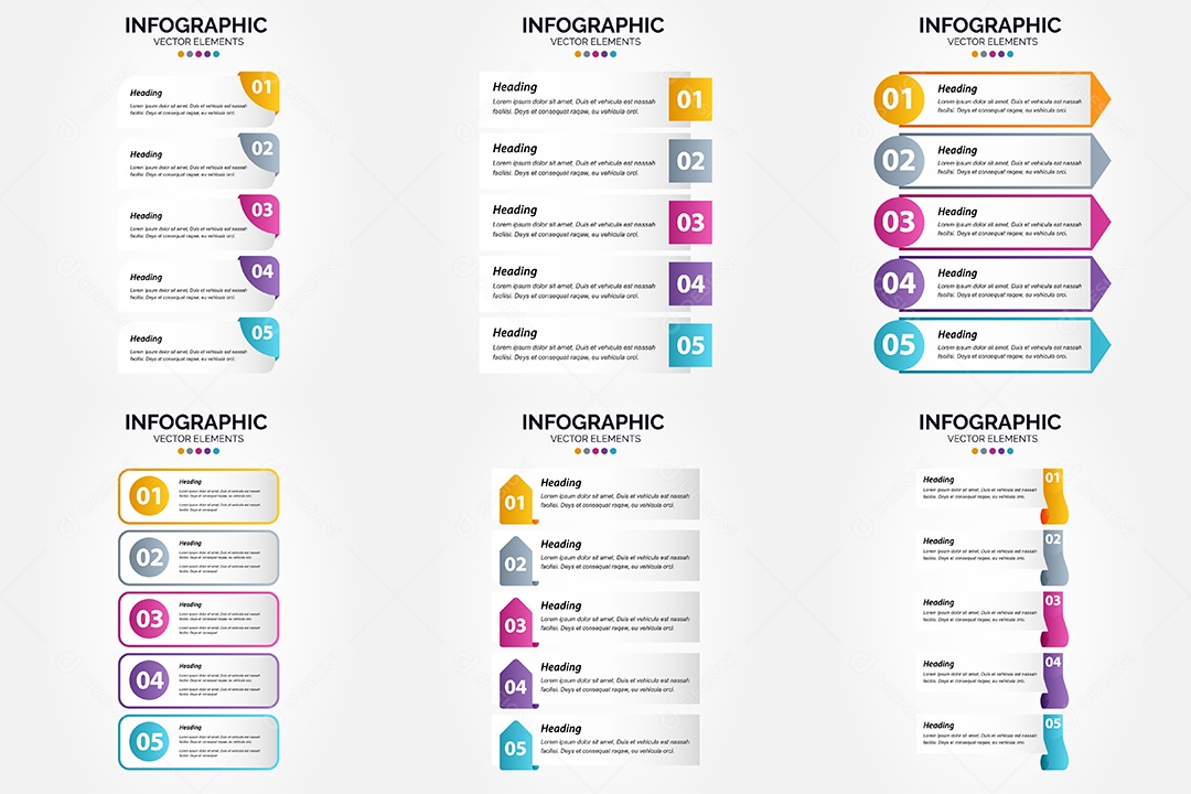 Conjunto de infográficos vetoriais para fazer sua publicidade Vetor EPS