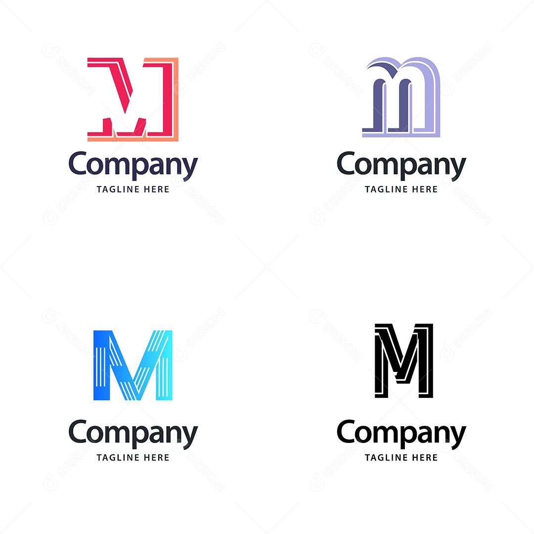 Logo M Logotipos Modernos AI Editável