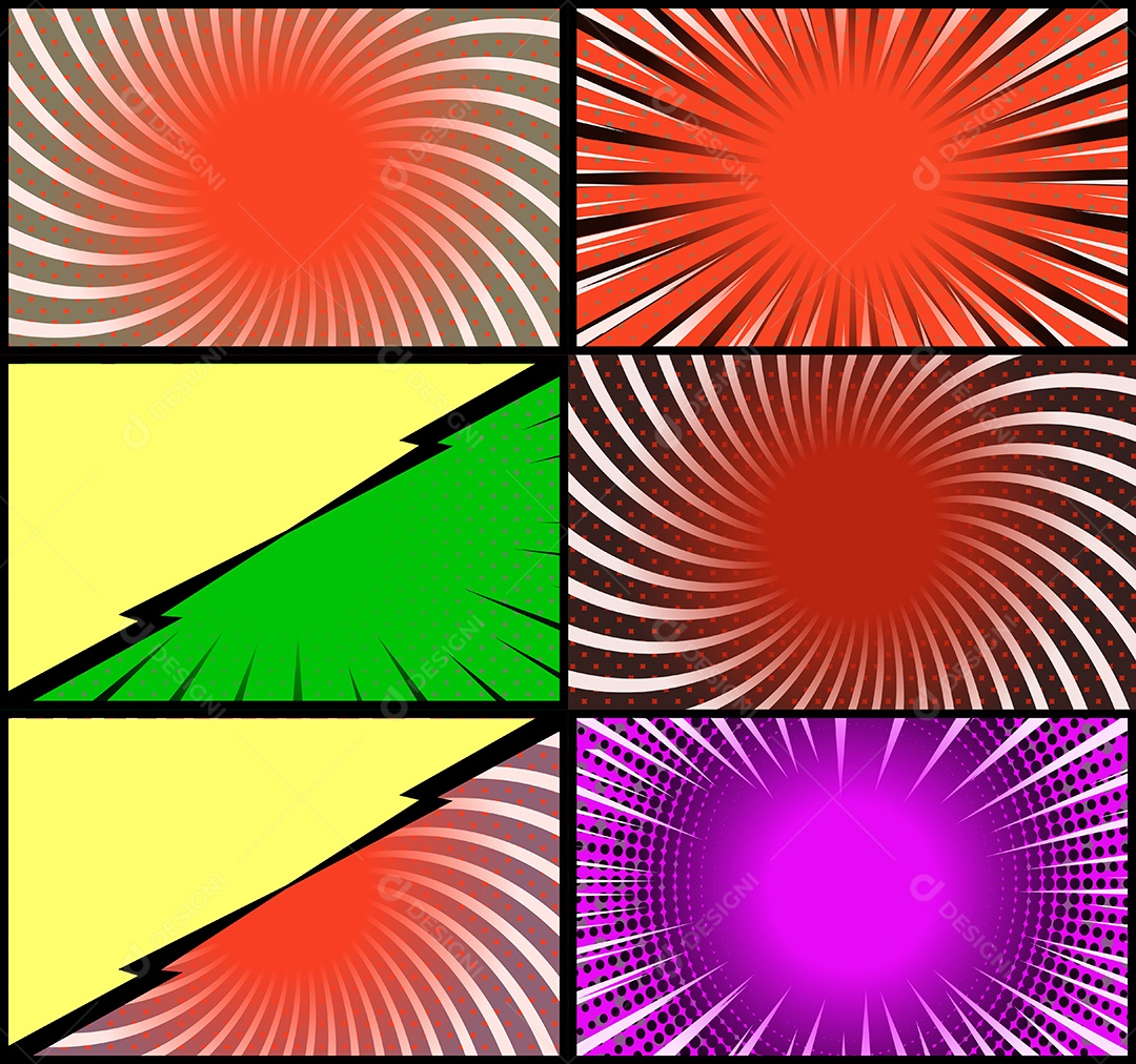 Vetor retrô de fundo em quadrinhos Colorida Vetor EPS