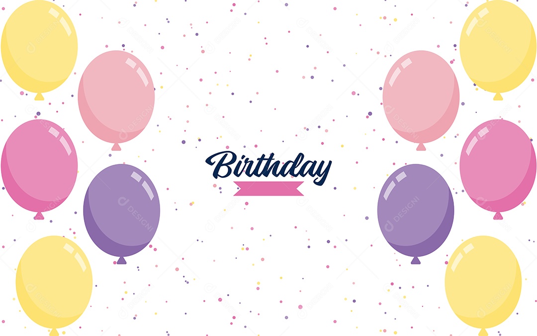 Banner de Texto de Feliz Aniversário Vetores EPS