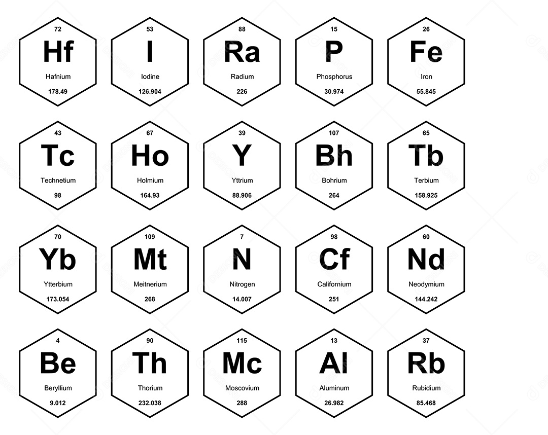Tabela Periódica Ícones Vetor EPS