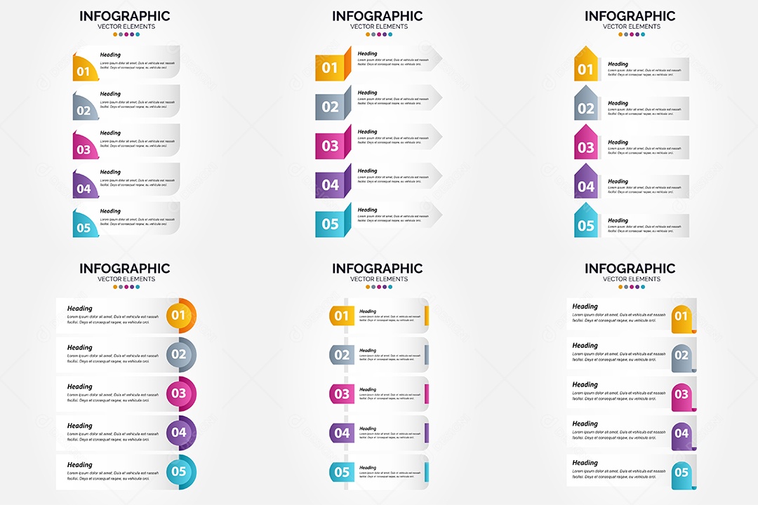Conjunto de infográficos vetoriais para fazer sua publicidade Vetor EPS