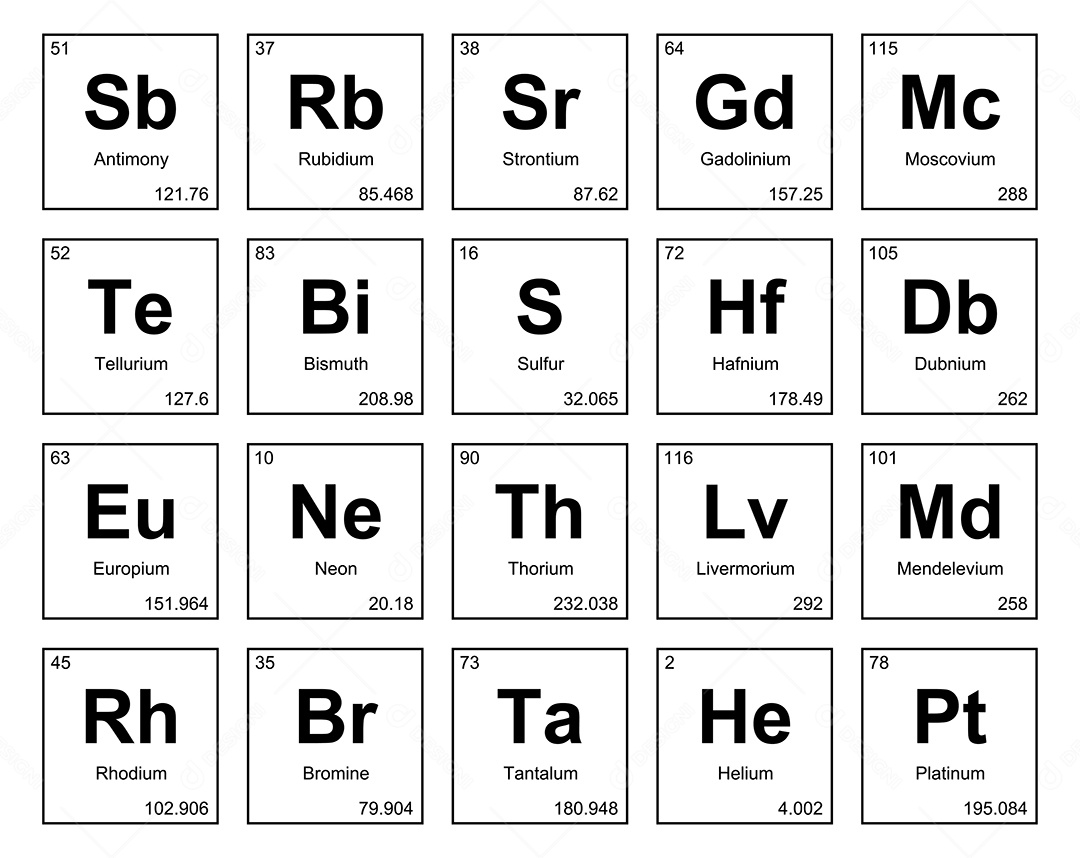 Tabela Periódica Ícones Vetor EPS