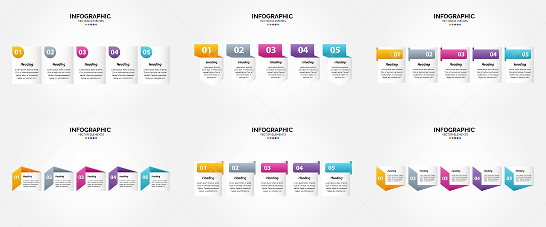 Conjunto de infográficos vetoriais para fazer sua publicidade Vetor EPS