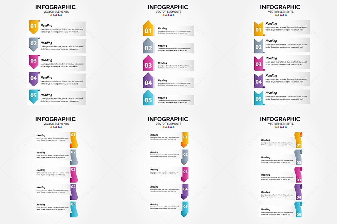 Conjunto de infográficos vetoriais para fazer sua publicidade Vetor EPS