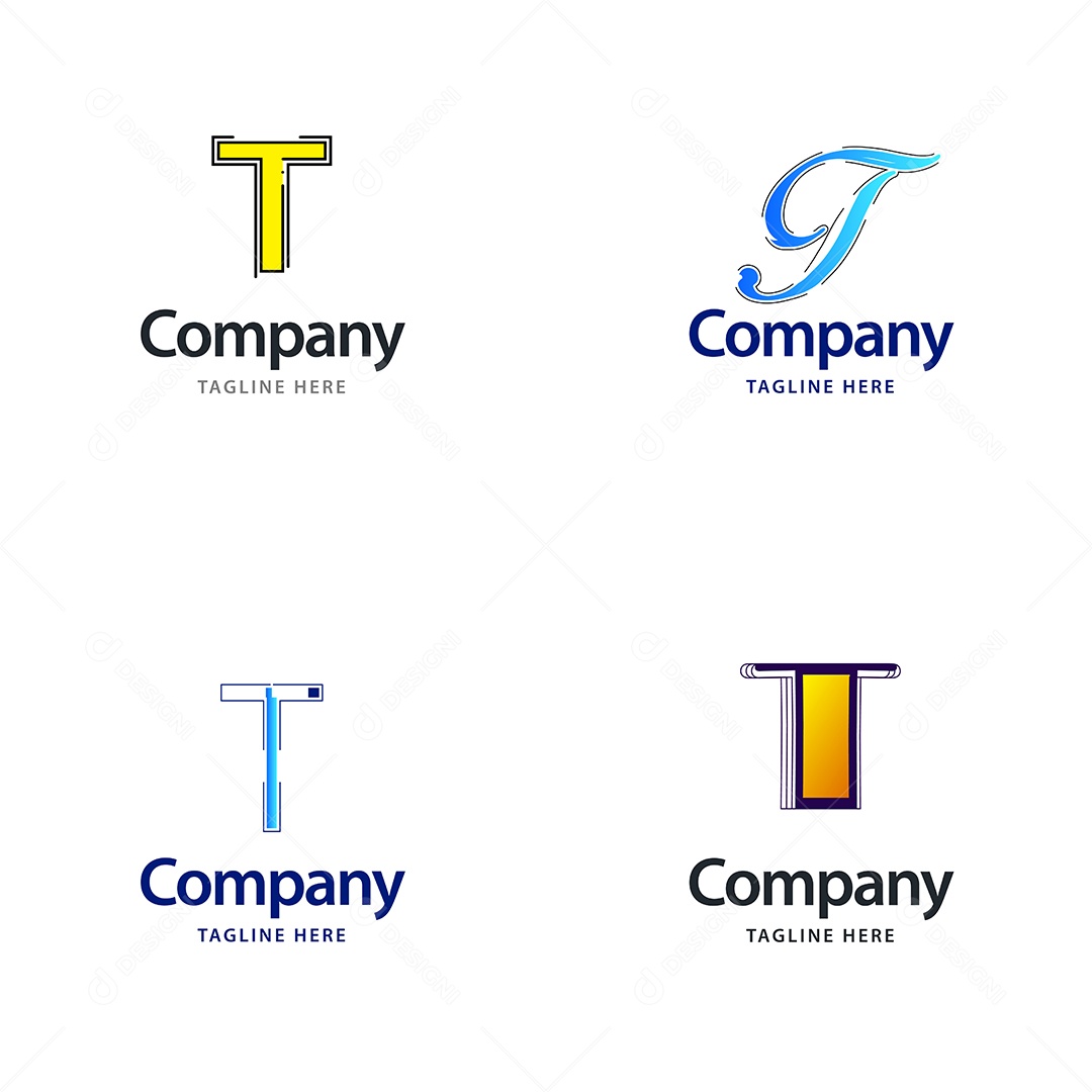 Logo T Logotipos Modernos AI Editável