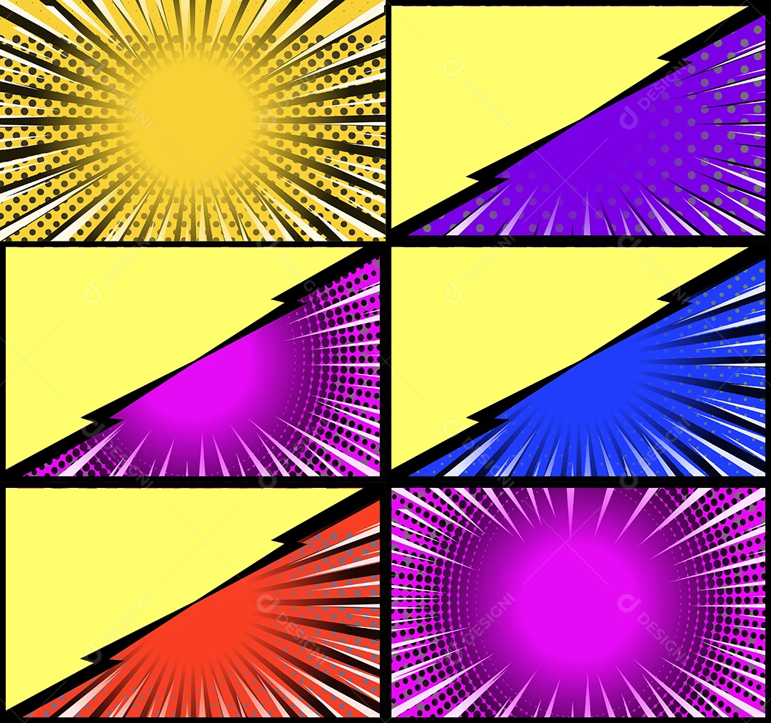 Vetor retrô de fundo em quadrinhos Colorida Vetor EPS