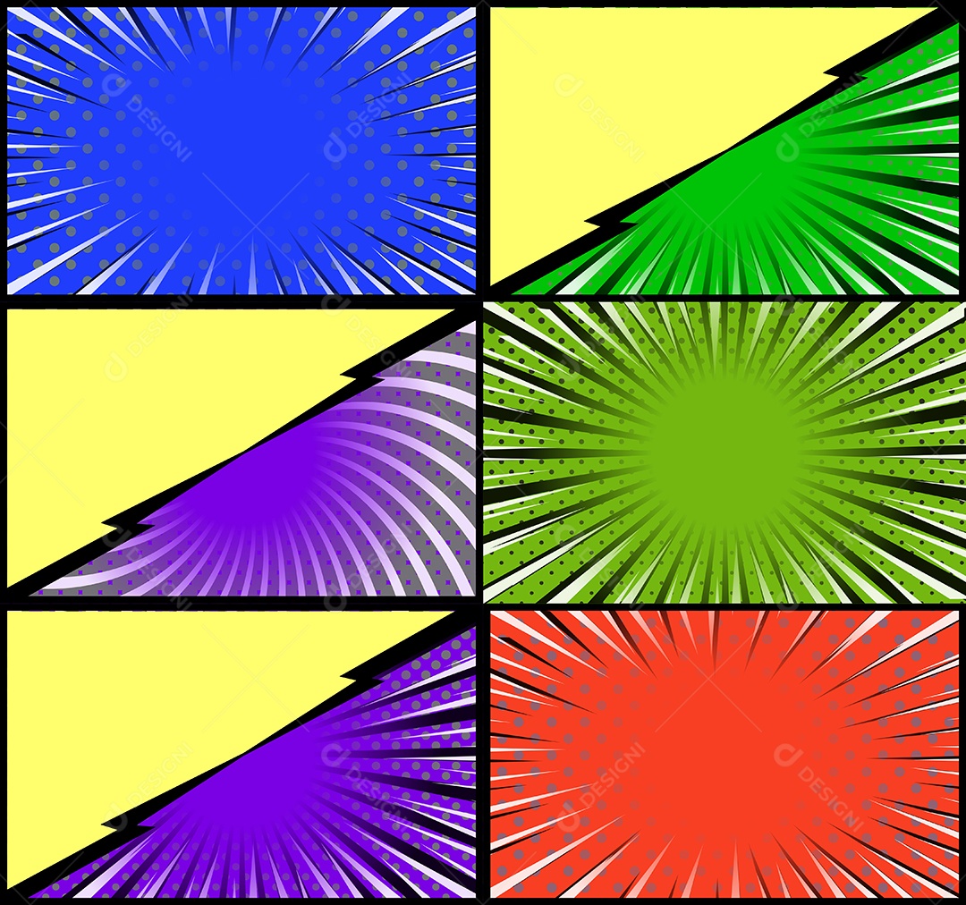 Vetor retrô de fundo em quadrinhos Colorida Vetor EPS