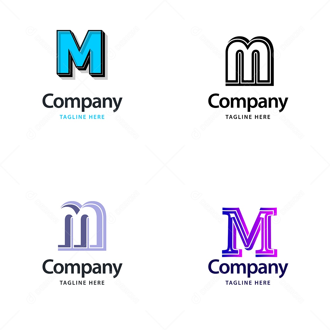 Logo M Logotipos Modernos AI Editável