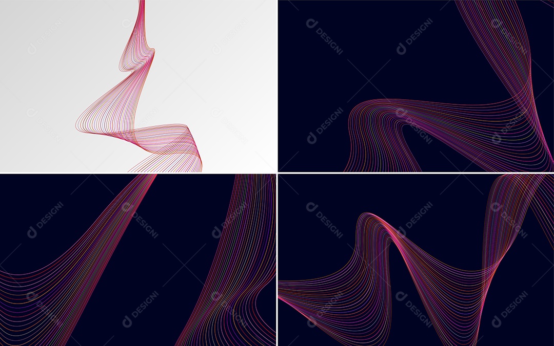 Coleção de conjunto de padrões geométricos de linhas mínimas Vetor EPS