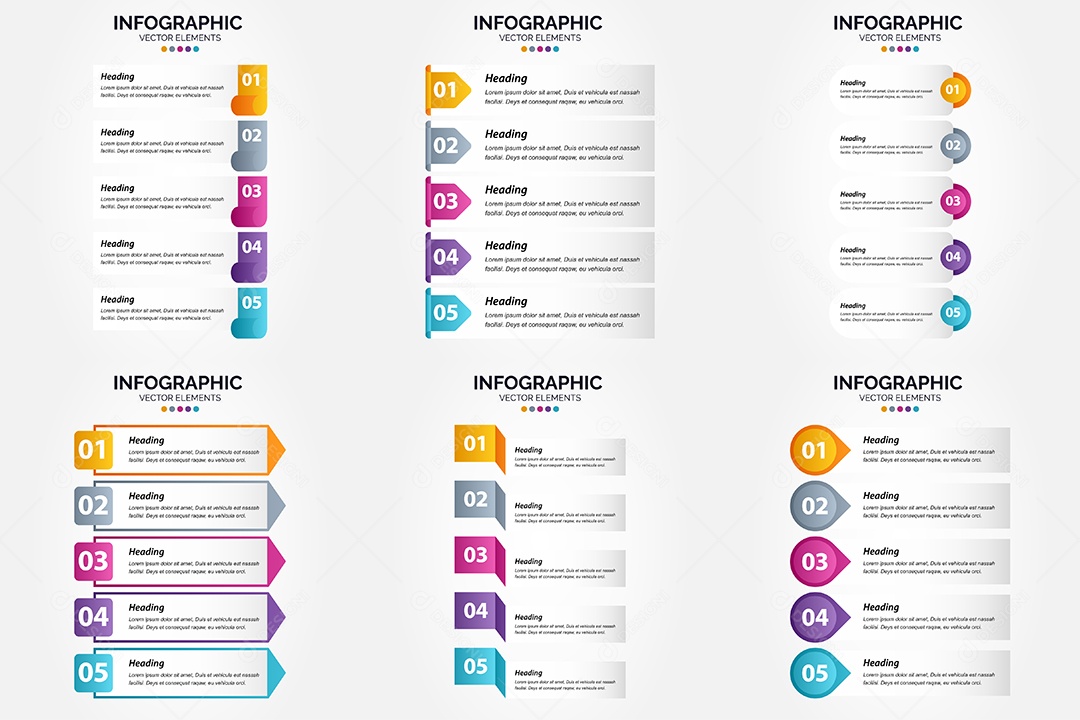 Conjunto de infográficos vetoriais para fazer sua publicidade Vetor EPS