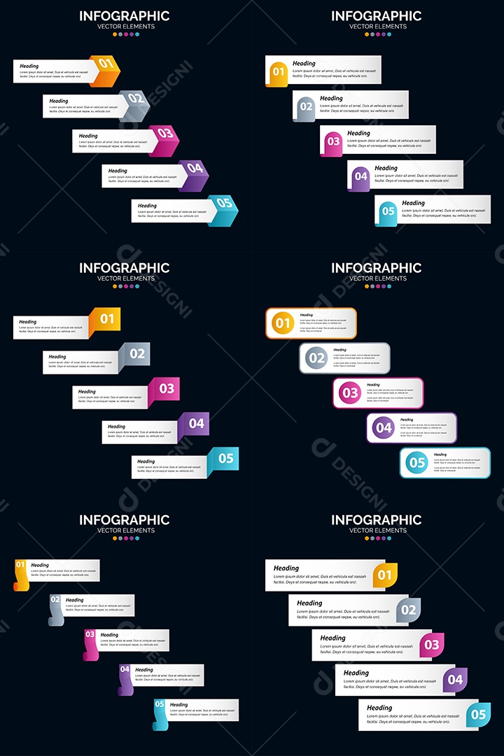 Conjunto de infográficos vetoriais para fazer sua publicidade Vetor EPS