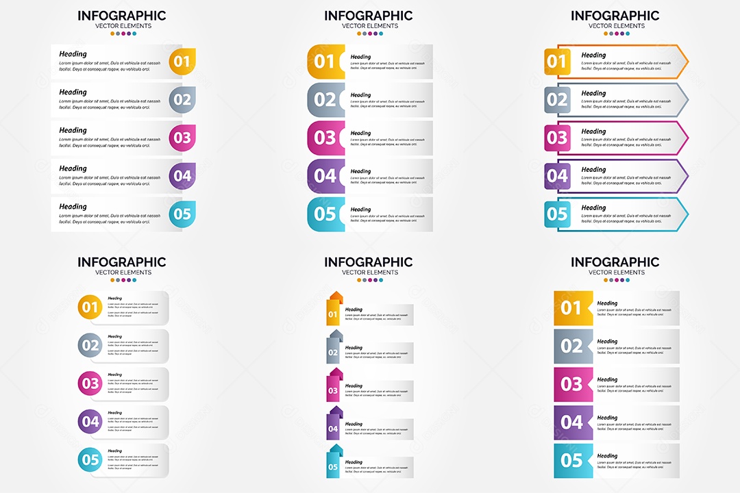 Conjunto de infográficos vetoriais para fazer sua publicidade Vetor EPS
