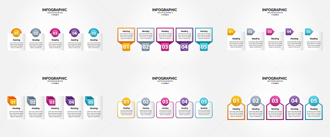 Conjunto de infográficos vetoriais para fazer sua publicidade Vetor EPS