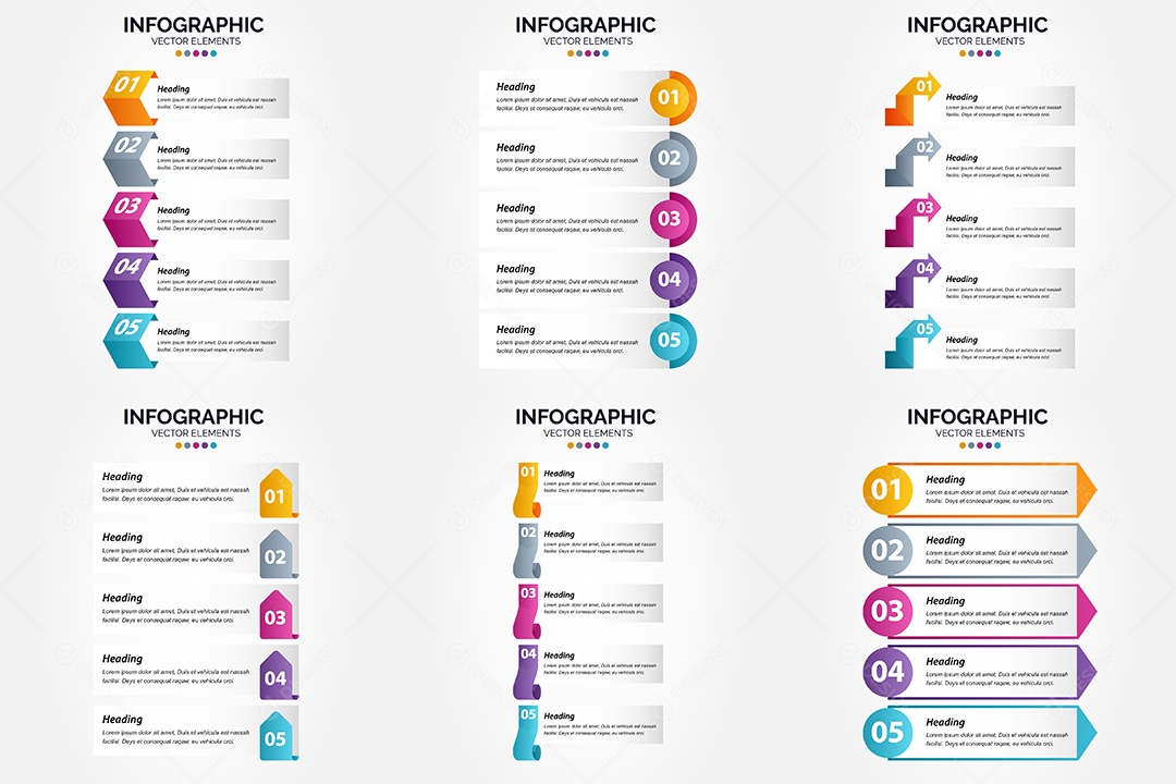 Conjunto de infográficos vetoriais para fazer sua publicidade Vetor EPS
